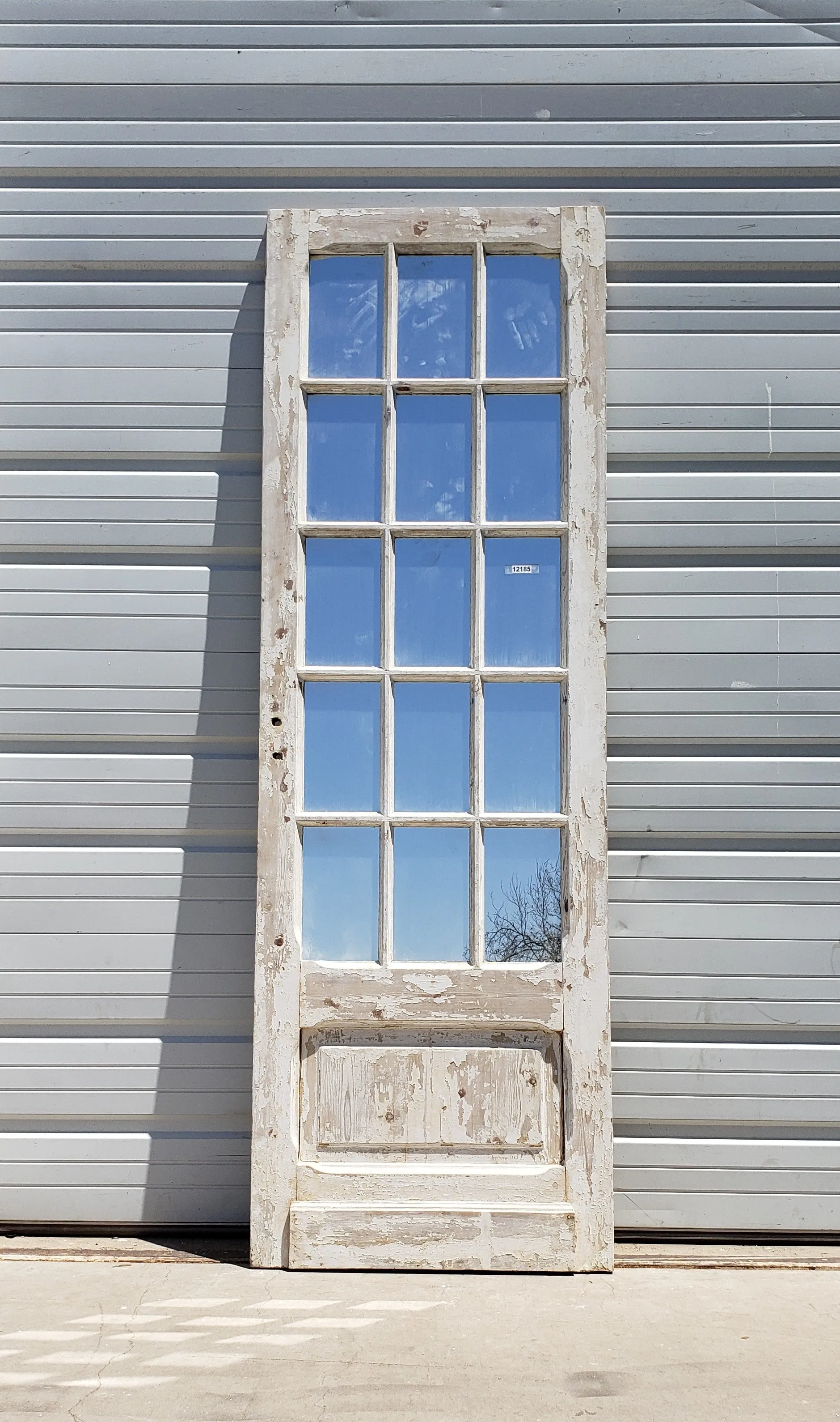 15 Pane Double-Sided Mirrored Single Antique Door