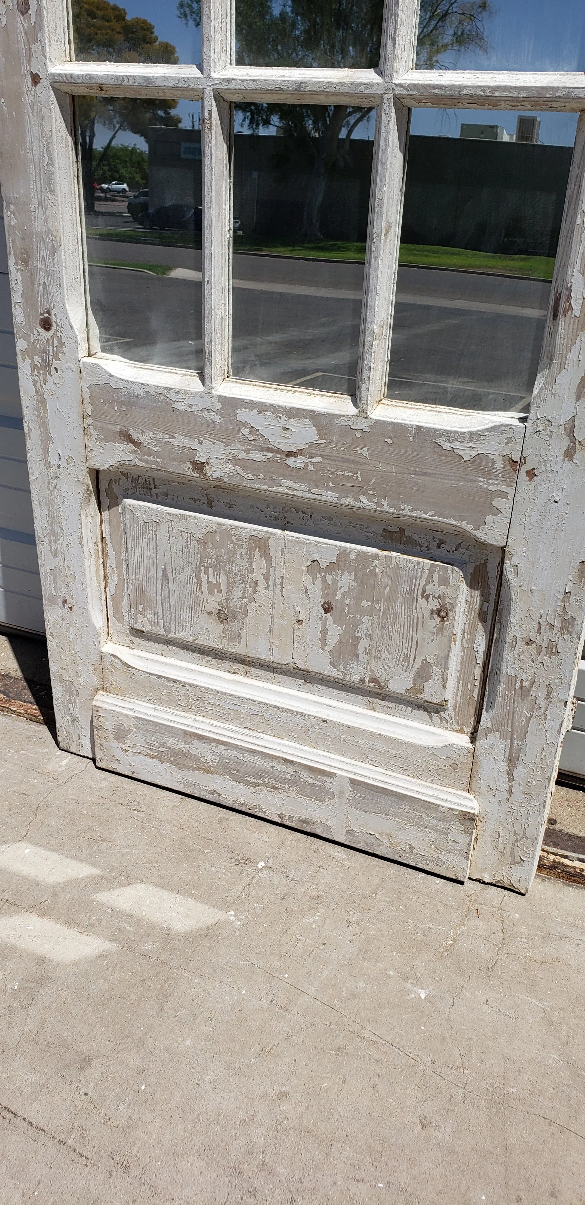 15 Pane Double-Sided Mirrored Single Antique Door