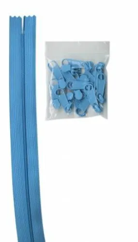 4 yards of zipper Parrot Blue
