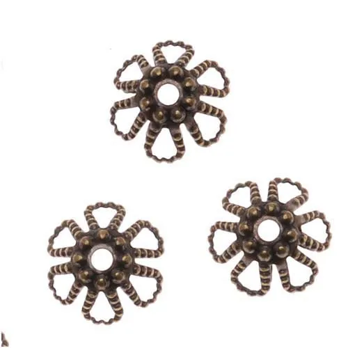 Antiqued Brass Cone Flower Bead Caps 6mm x 3.5mm (50 pcs)