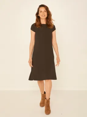Bamboo Boat Neck Dress - Cocoa