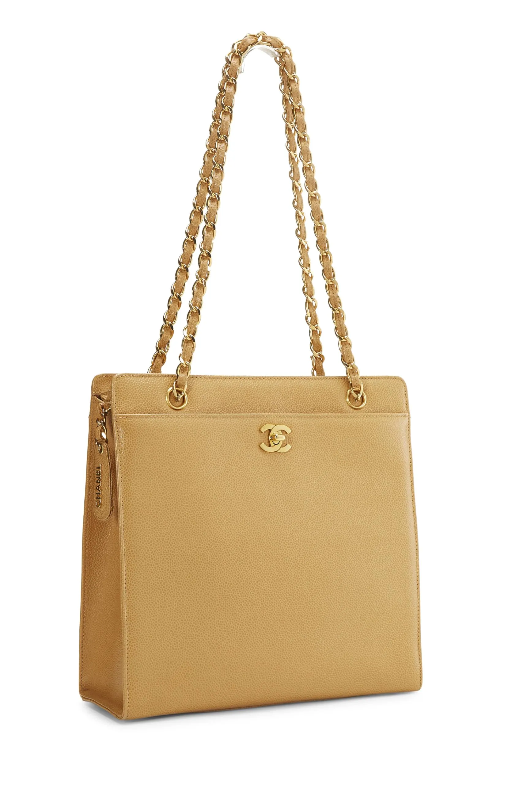 Chanel,  Beige Caviar Pocket Tote Medium, Beige