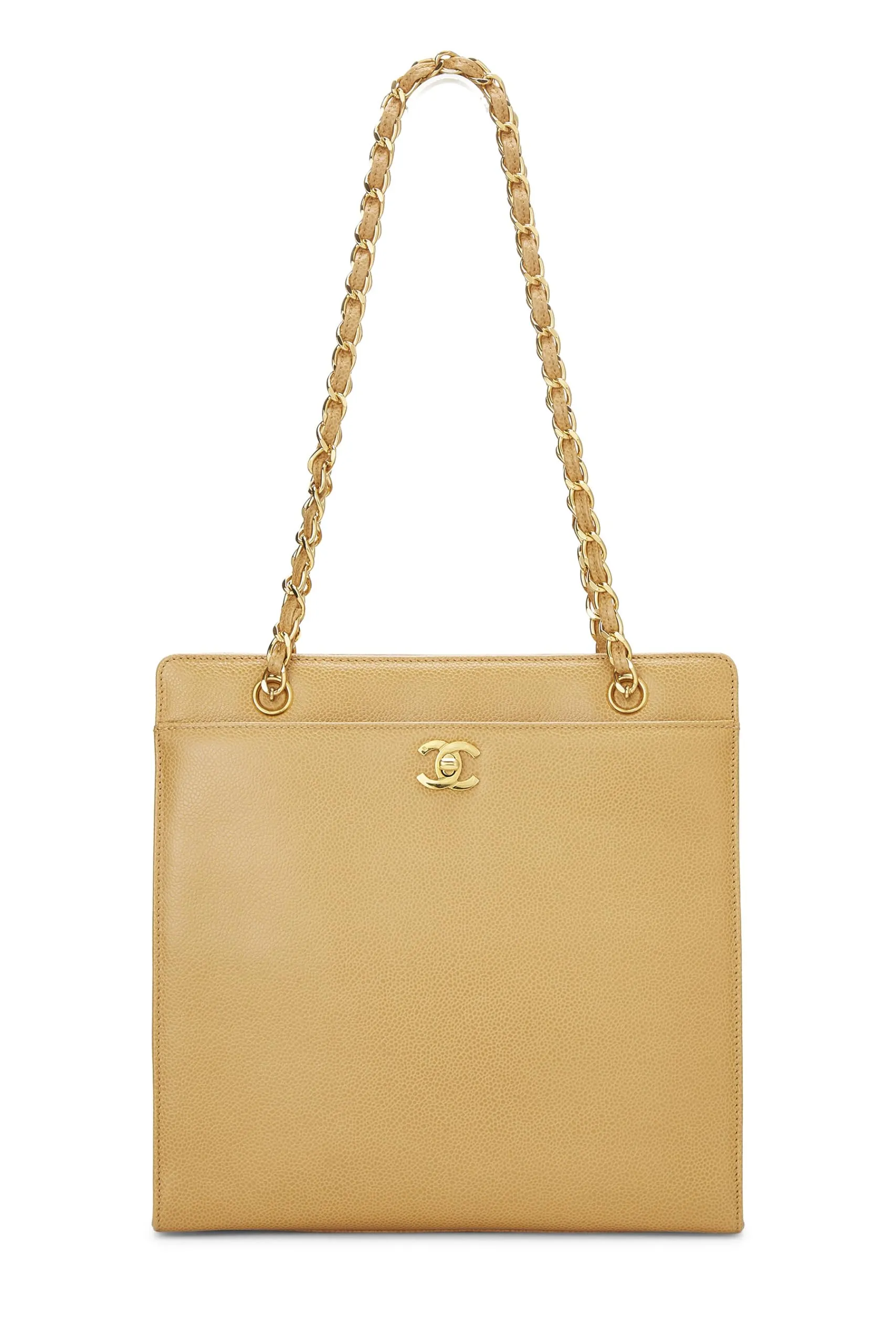 Chanel,  Beige Caviar Pocket Tote Medium, Beige
