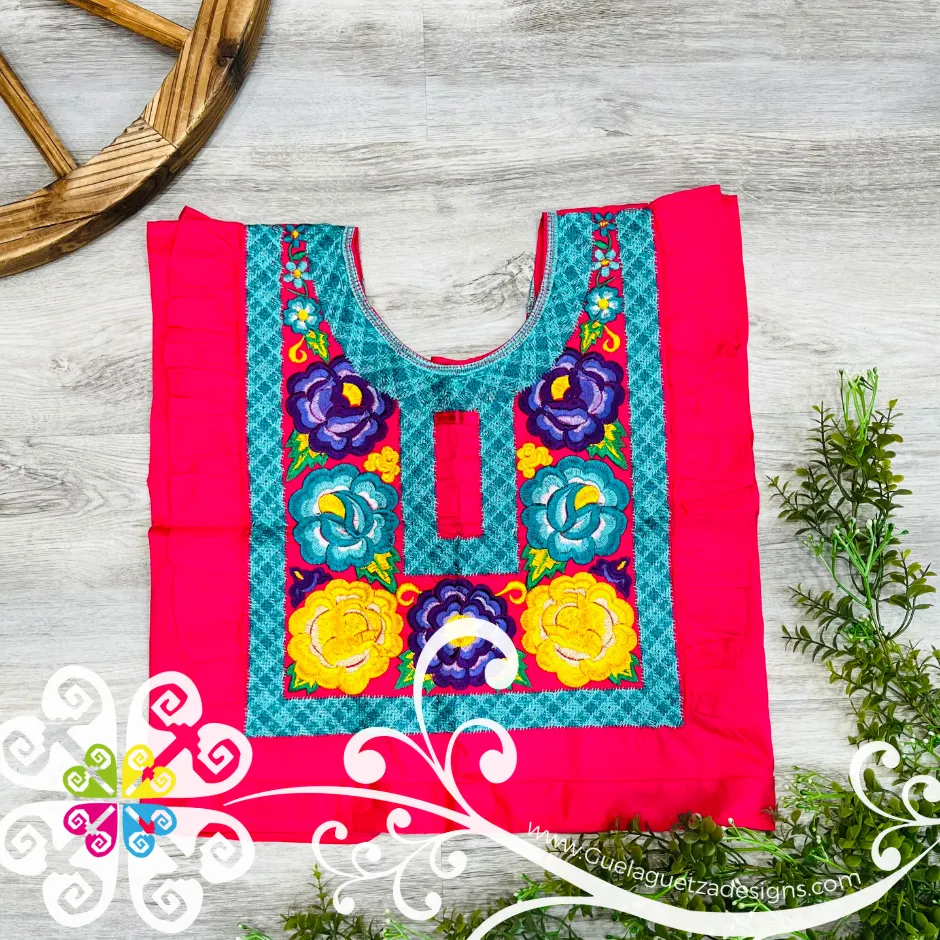 Coqueta Tehuana Floral Crop Top