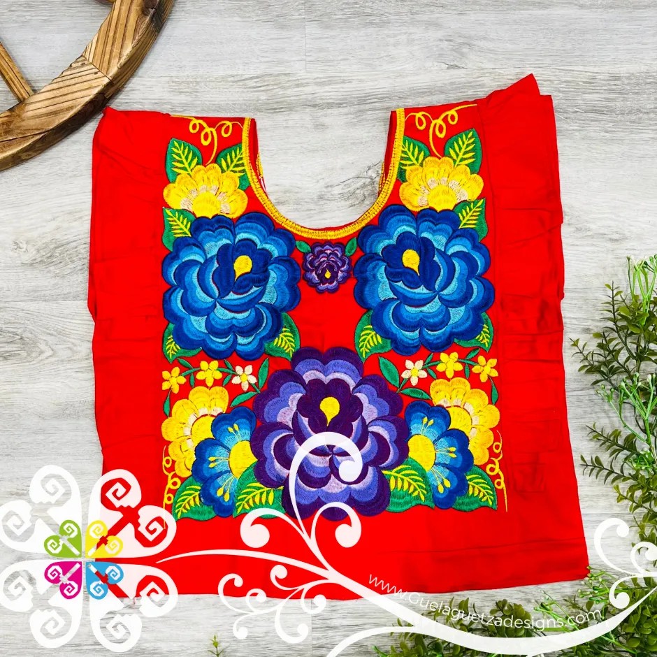 Coqueta Tehuana Floral Crop Top