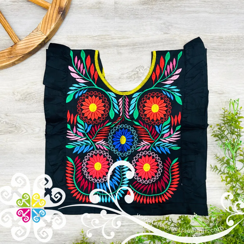 Coqueta Tehuana Floral Crop Top