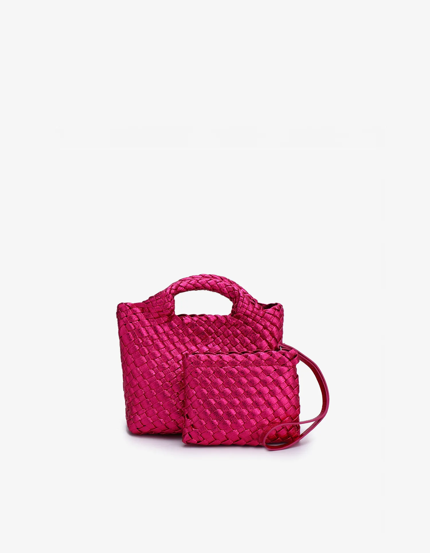 EVERLEIGH WOVEN MINI TOTE HI SHINE MAGENTA
