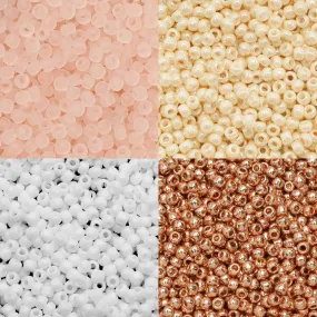 Exclusive Beadaholique Designer Palette, Toho Seed Bead Mix, Round 11/0, Soft Neutrals, 4 Color Set