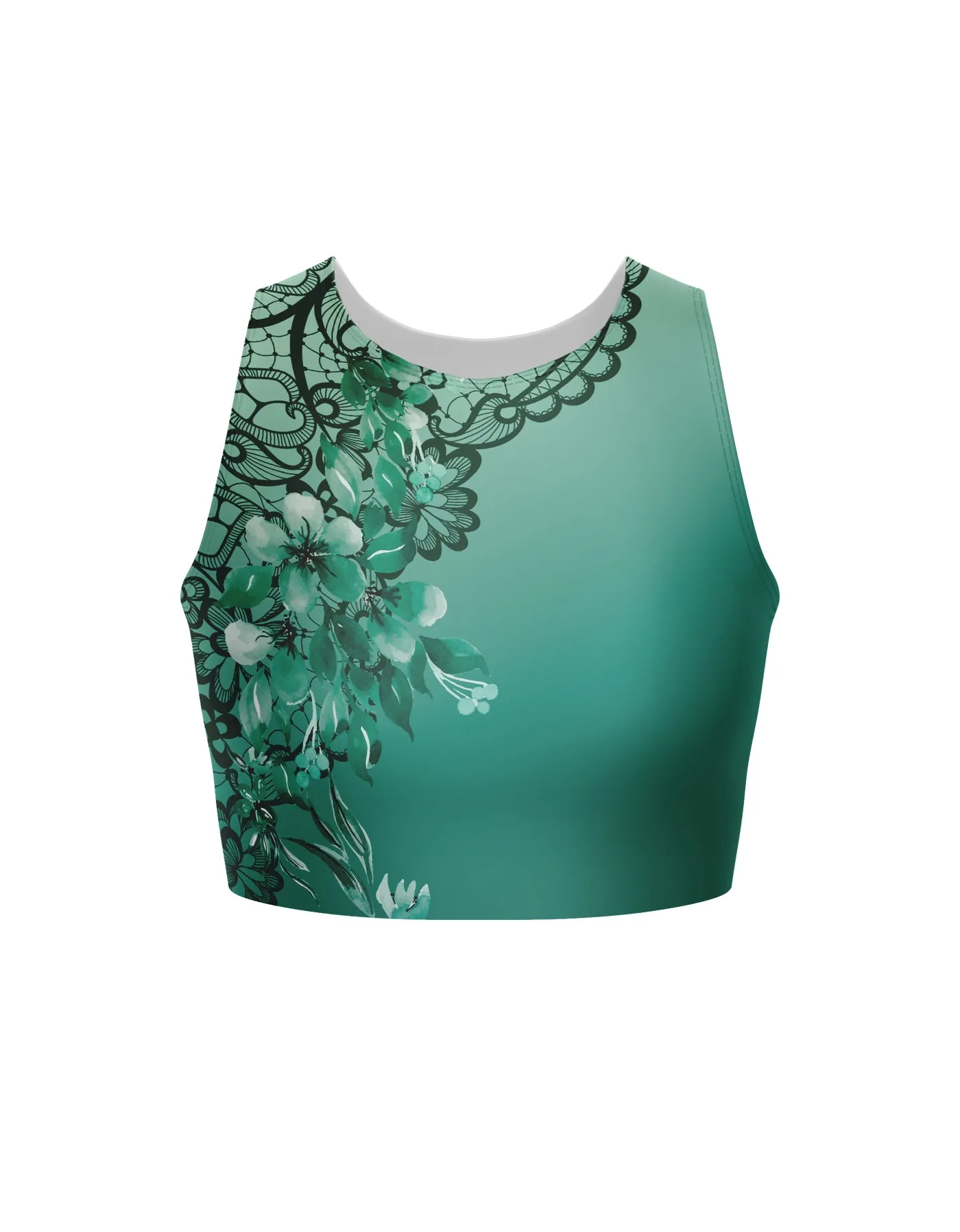 Falling Petals Sleeveless Crop Top