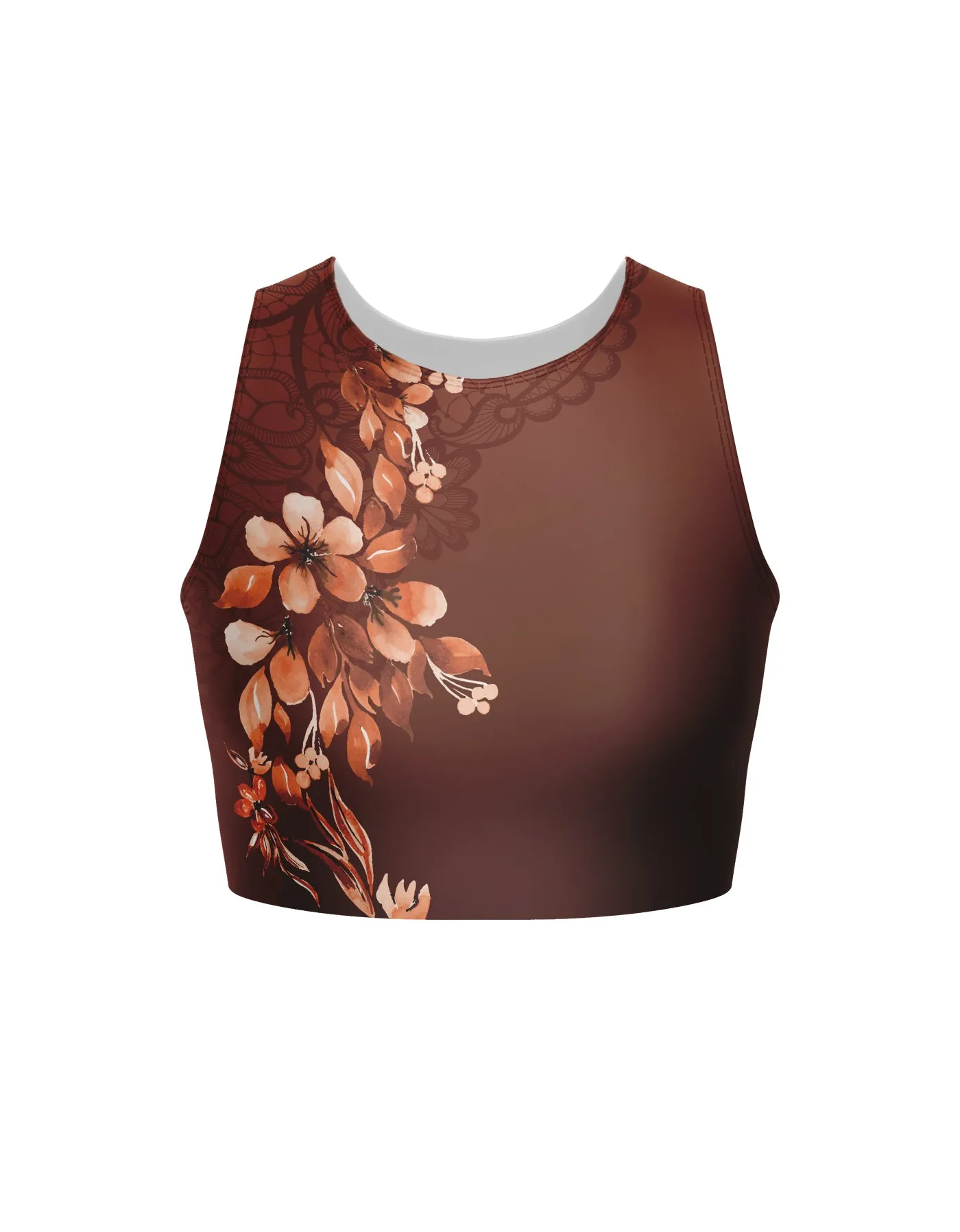 Falling Petals Sleeveless Crop Top