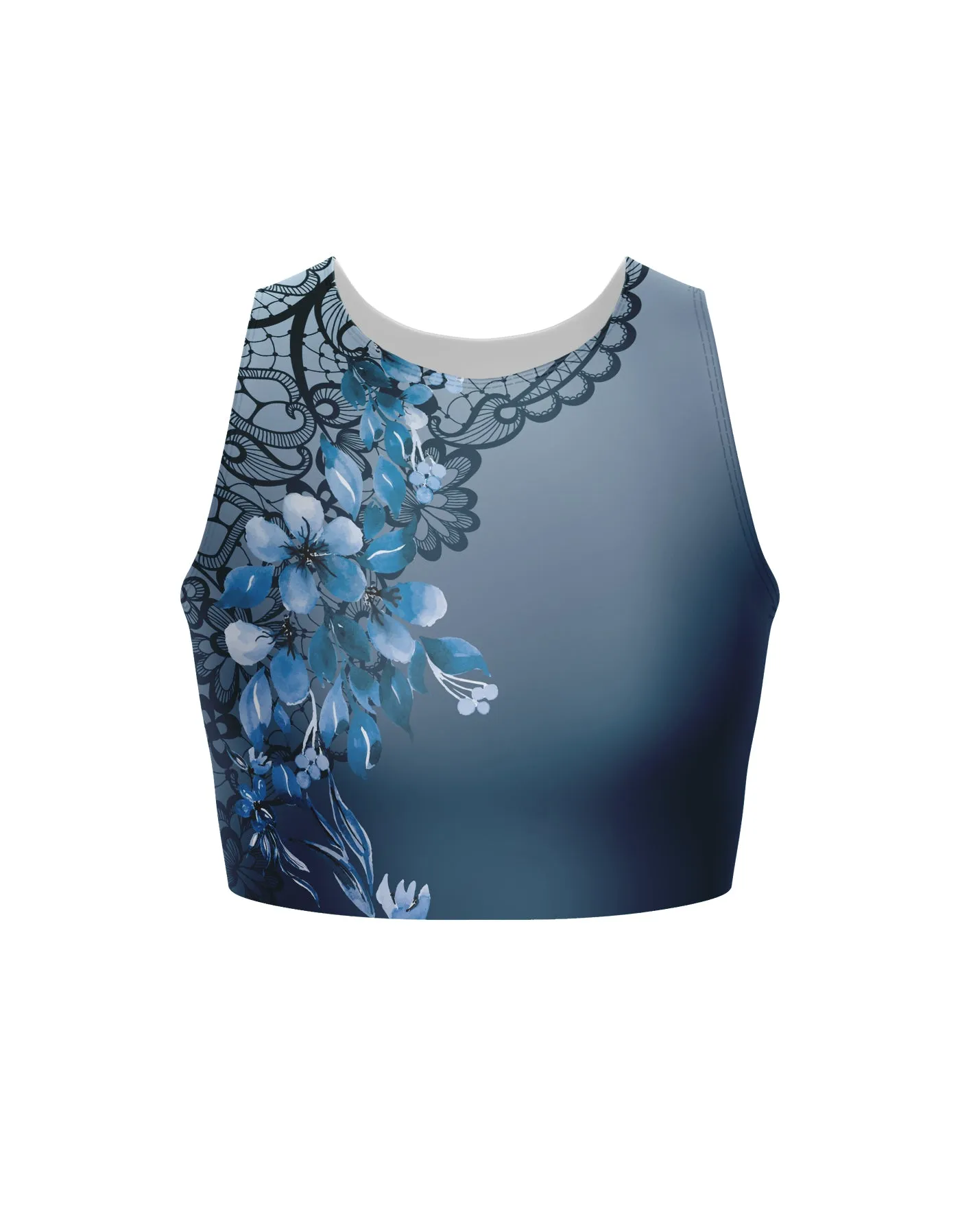 Falling Petals Sleeveless Crop Top