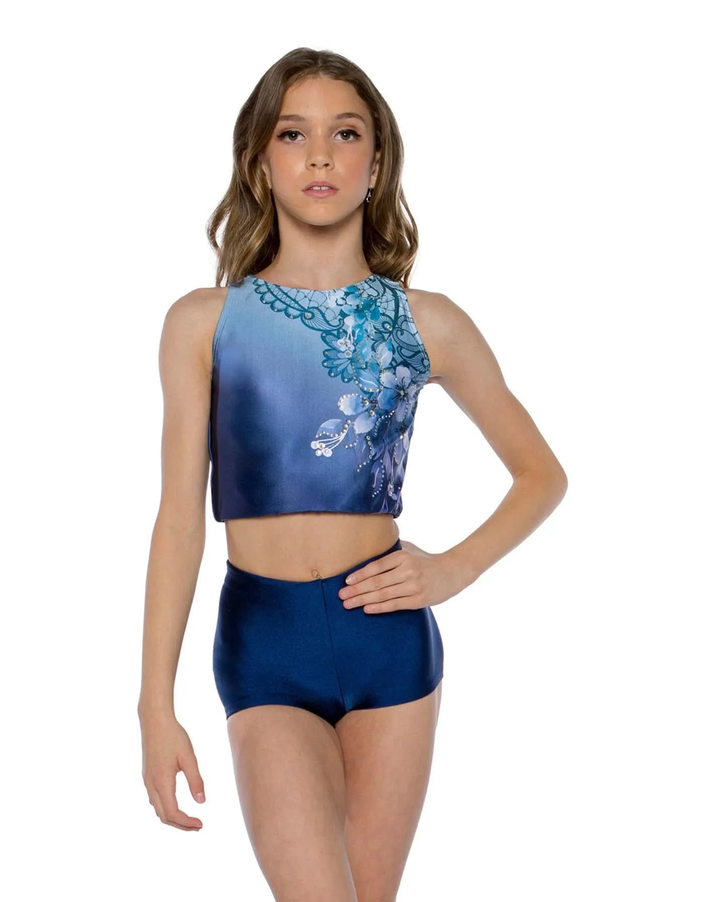 Falling Petals Sleeveless Crop Top