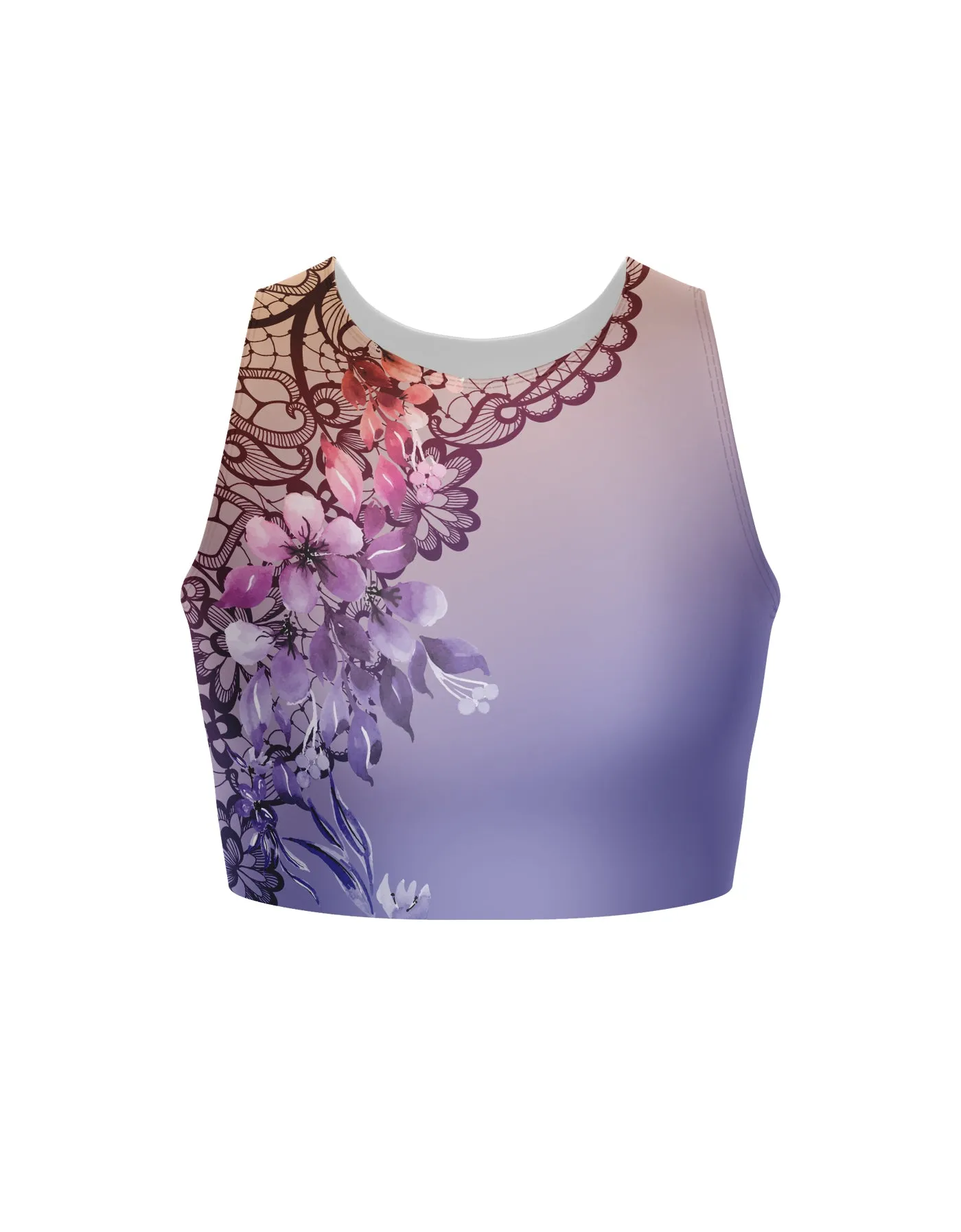 Falling Petals Sleeveless Crop Top