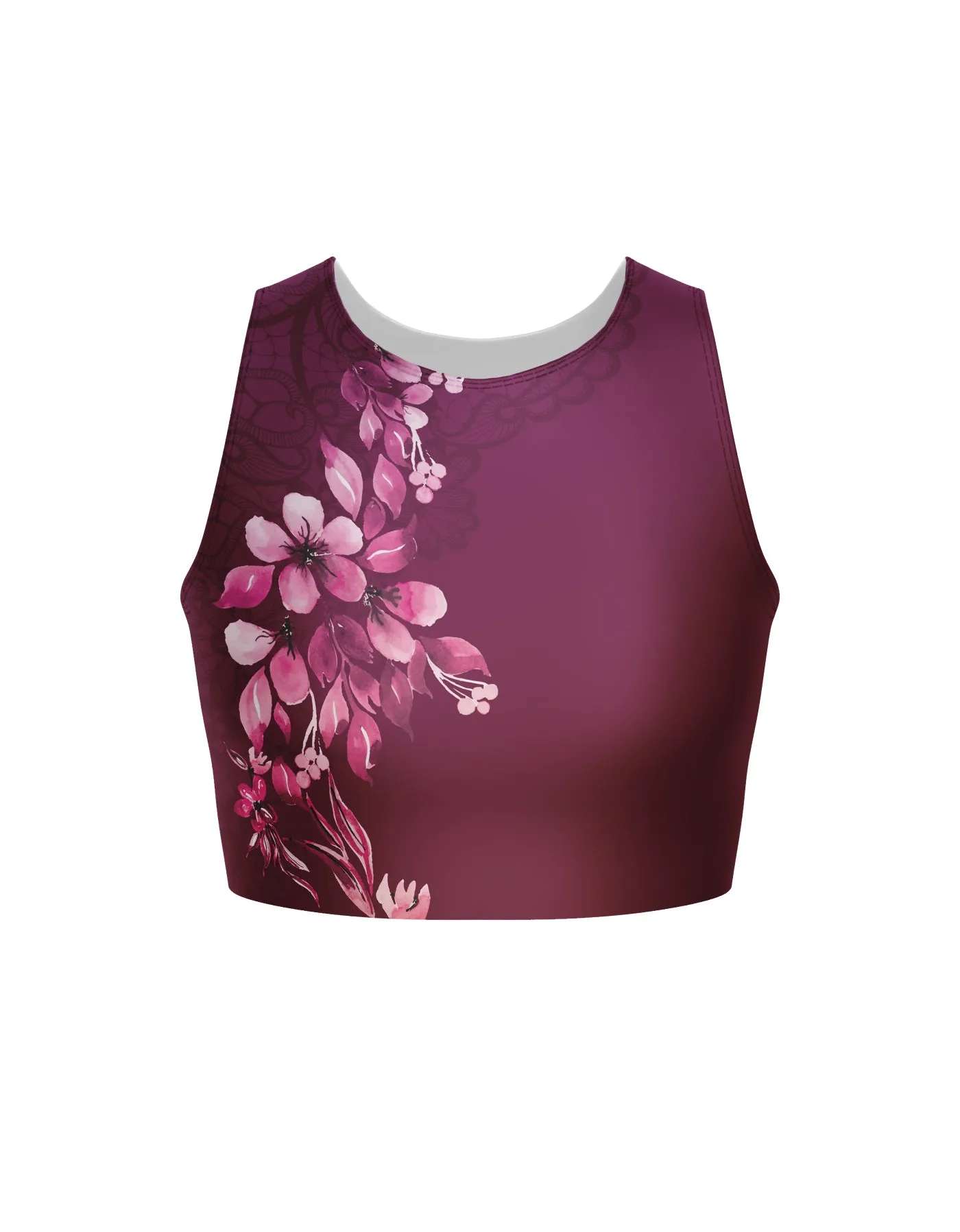 Falling Petals Sleeveless Crop Top