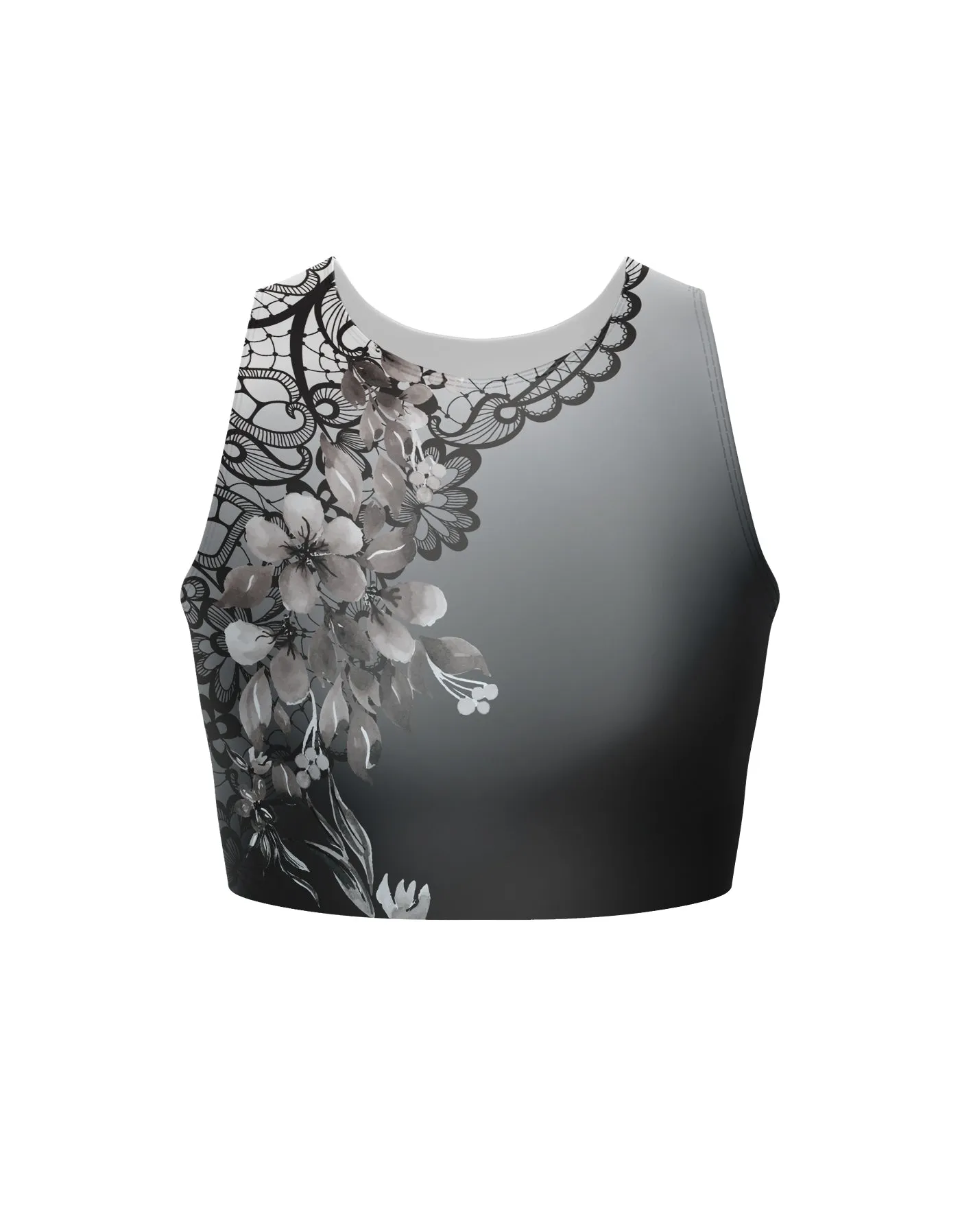 Falling Petals Sleeveless Crop Top