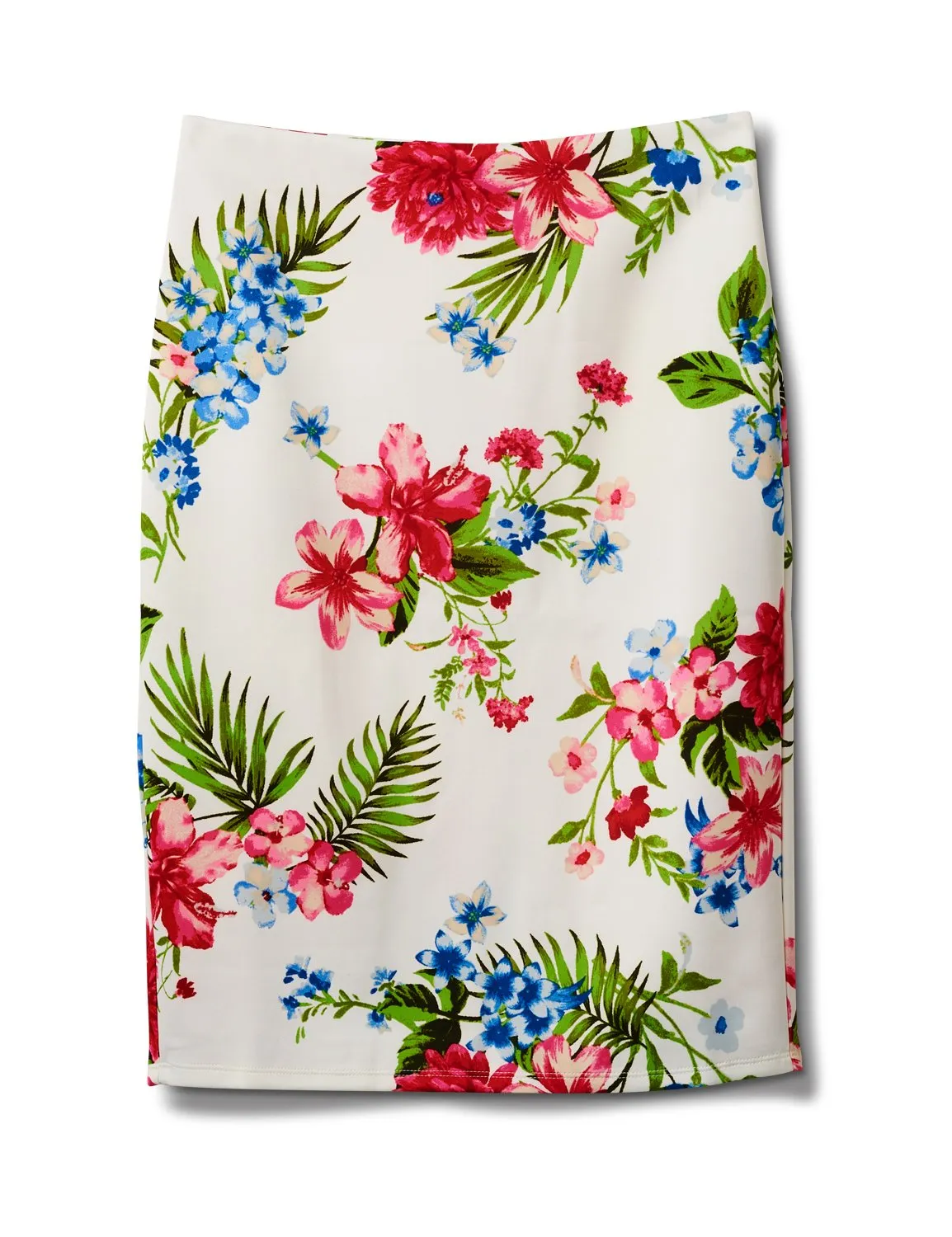 Floral Print Scuba Crepe Pull On Skirt