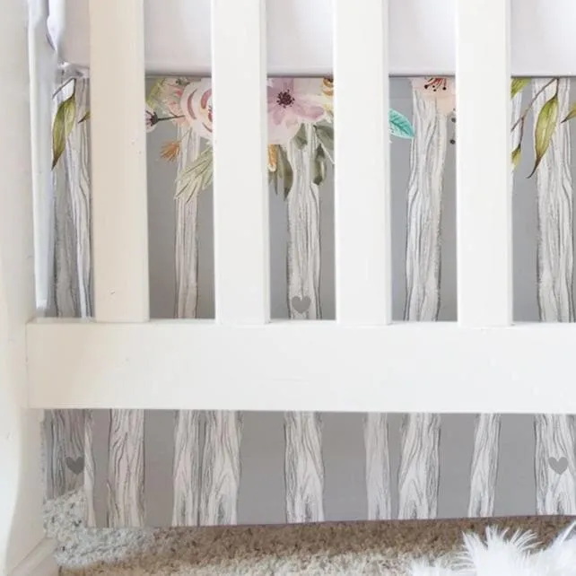 Floral Woodlands Flat Crib Skirt