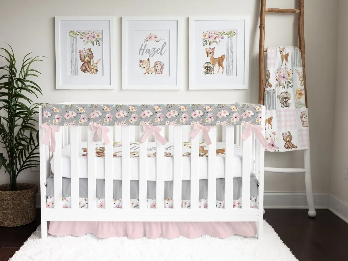 Floral Woodlands Ruffled Crib Skirt