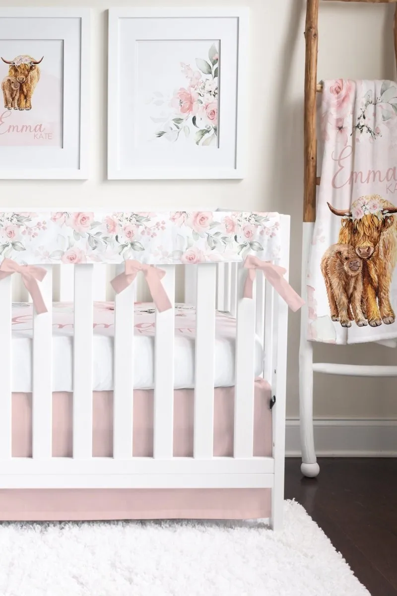 Highland Cow Floral: Create Your Own Crib Bedding Set