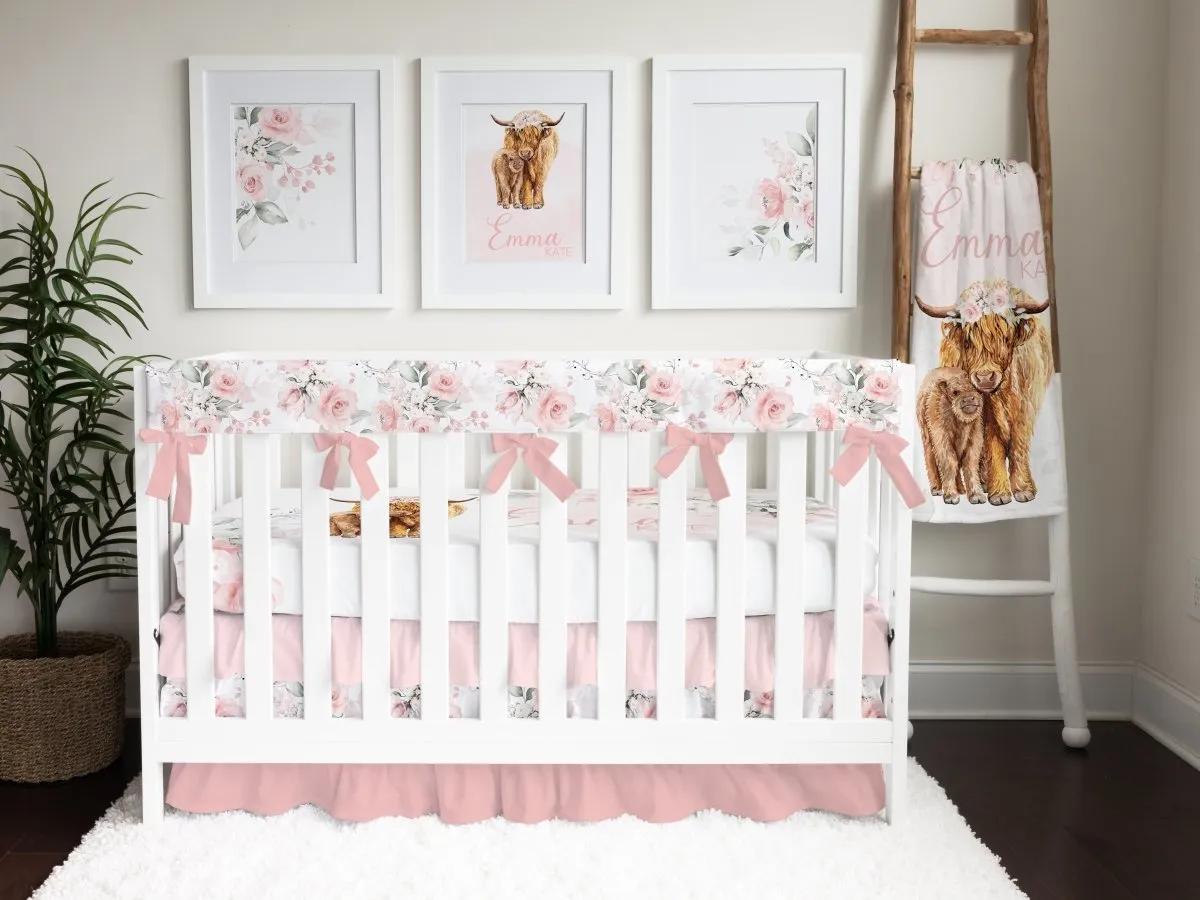 Highland Cow Floral: Create Your Own Crib Bedding Set