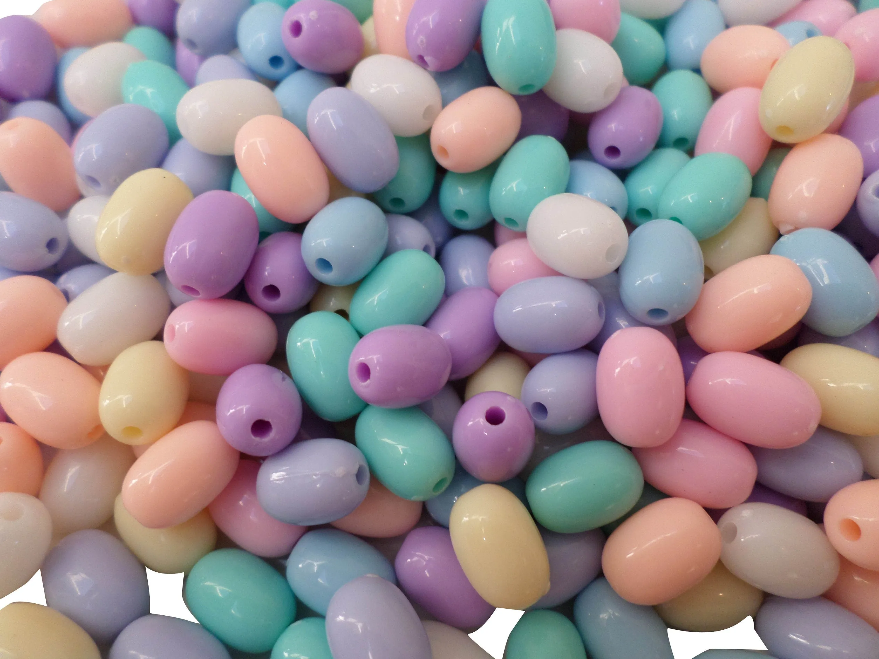 Kawaii Pastel Tic Tac Candy Oval Beads, 30pc set