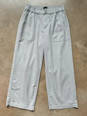 Lee Light Grey Cropped Wide Leg Utility Pants (S)