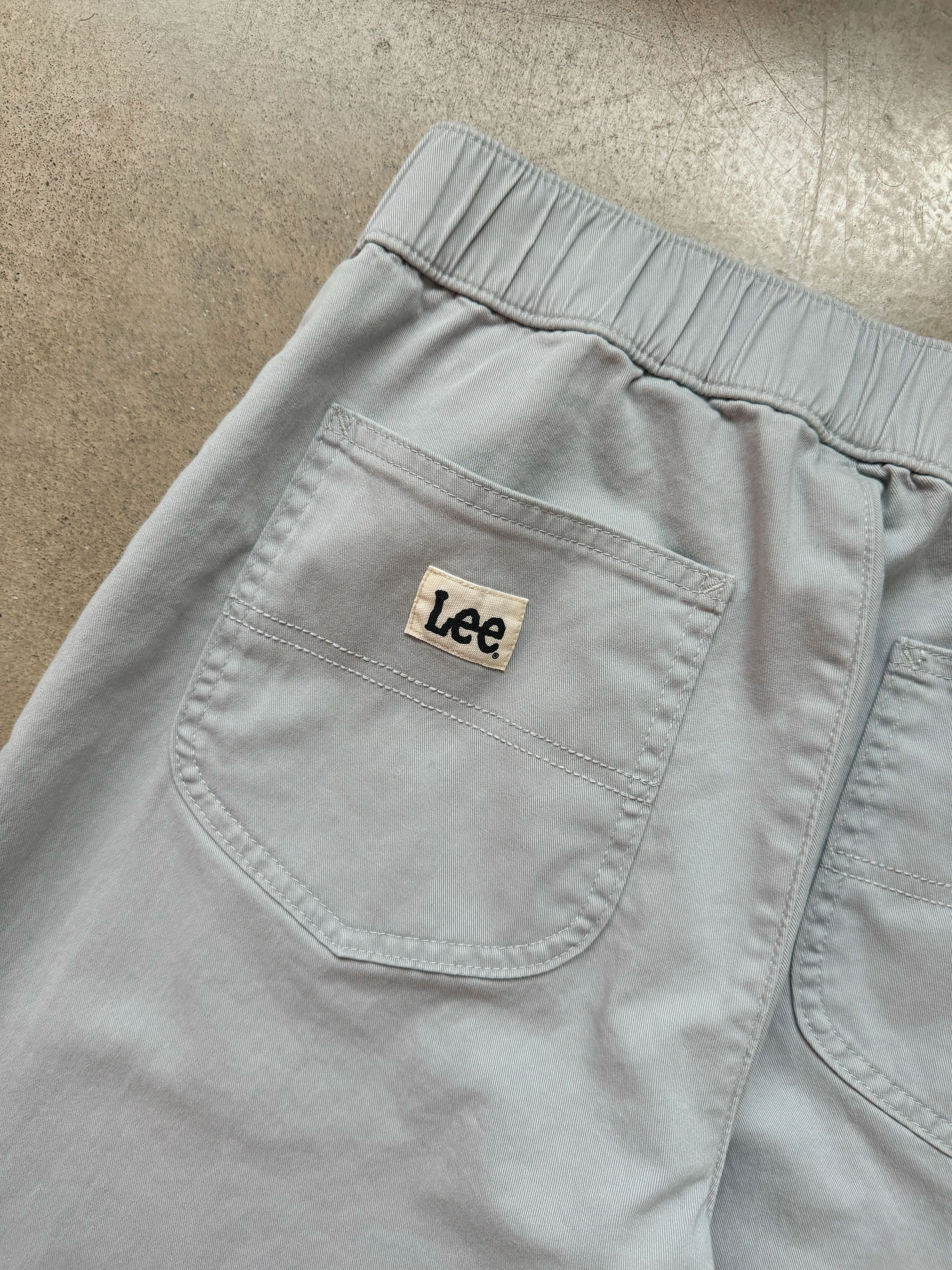 Lee Light Grey Cropped Wide Leg Utility Pants (S)
