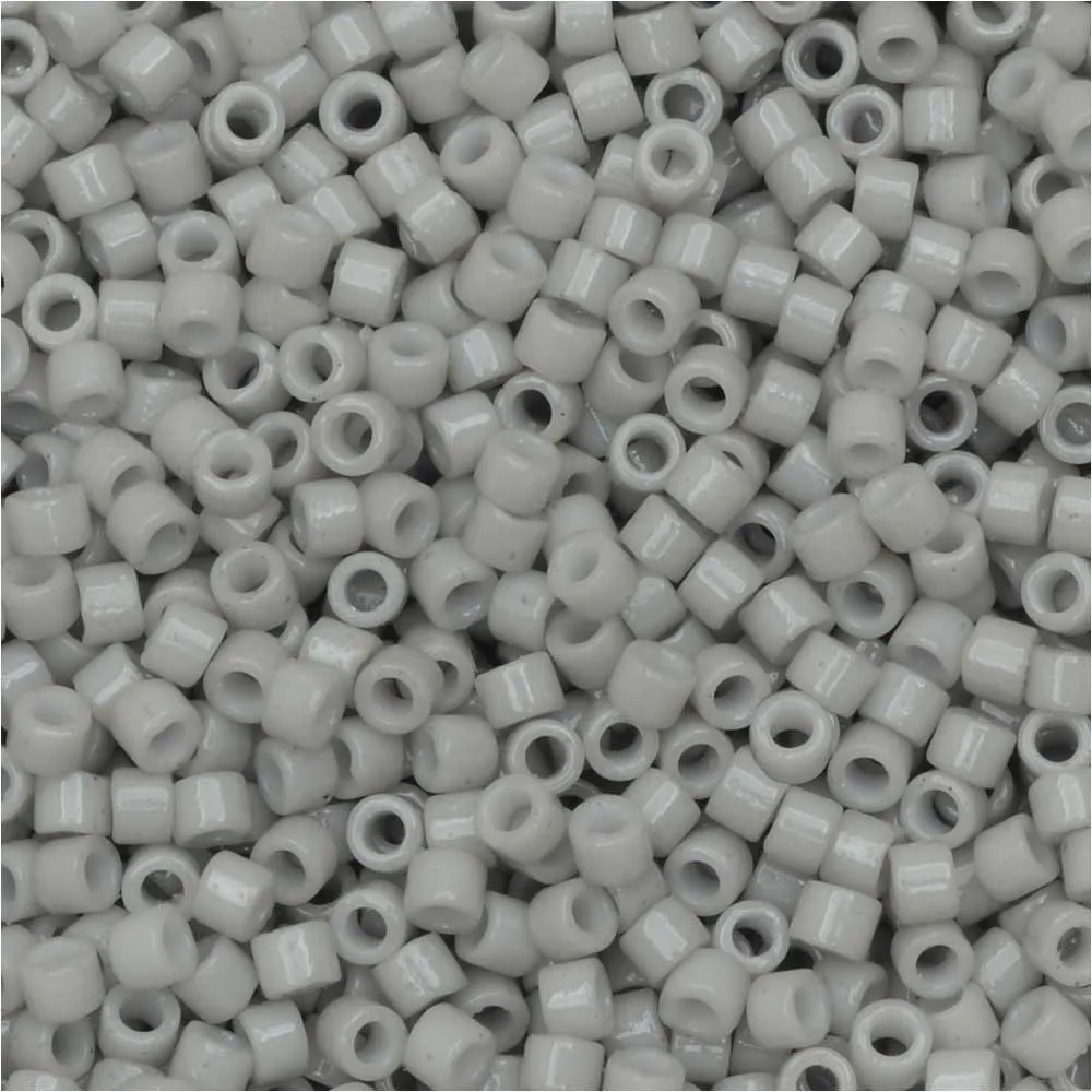 Miyuki Delica Seed Beads, 11/0 Size, #DB2366 Duracoat Soft Grey (7.2 Grams)