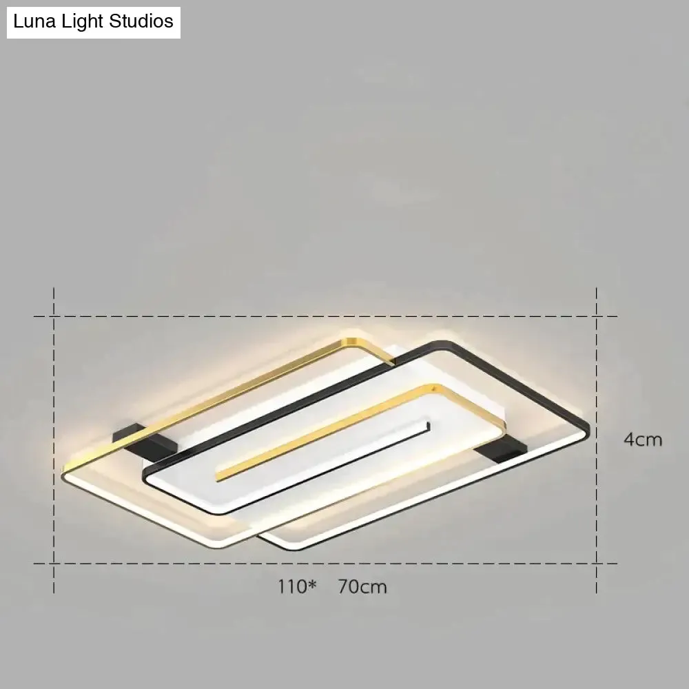 Nordic Simple Light Luxury Atmosphere Square Living Room Bedroom Ceiling Lamp