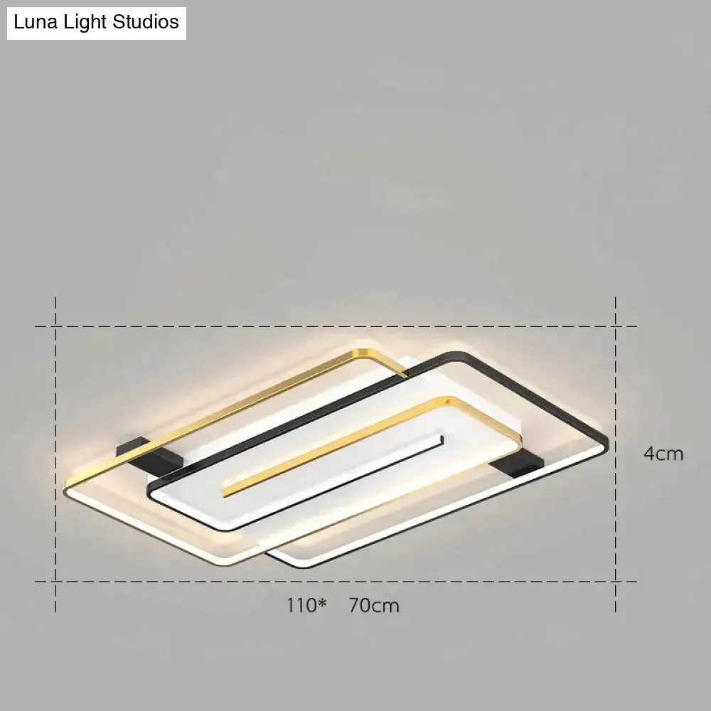 Nordic Simple Light Luxury Atmosphere Square Living Room Bedroom Ceiling Lamp