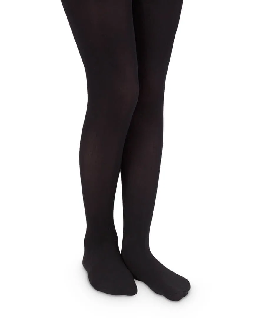 Organic Cotton Tights with Seamless Toe, Black