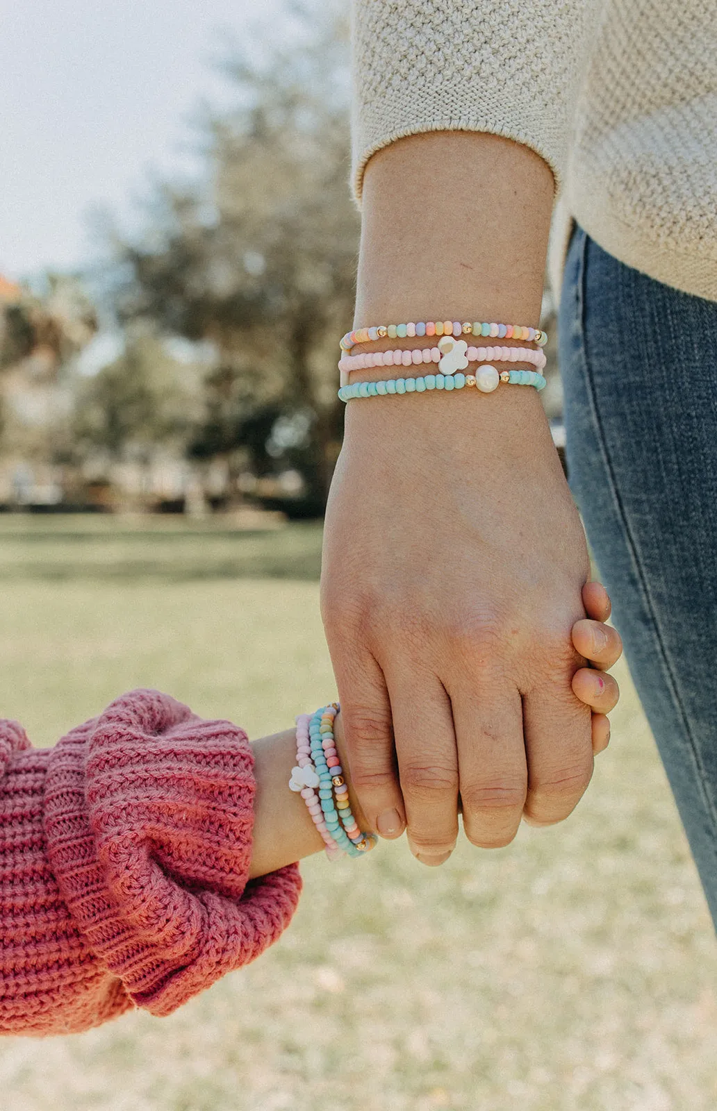 Pastel Spring Bracelet Set Adult & Mini