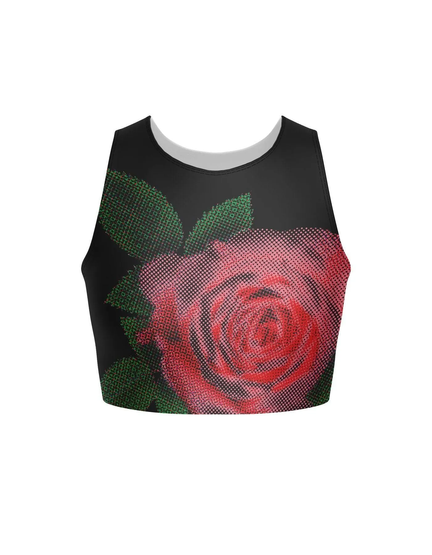 Pixelated Sleeveless Crop Top