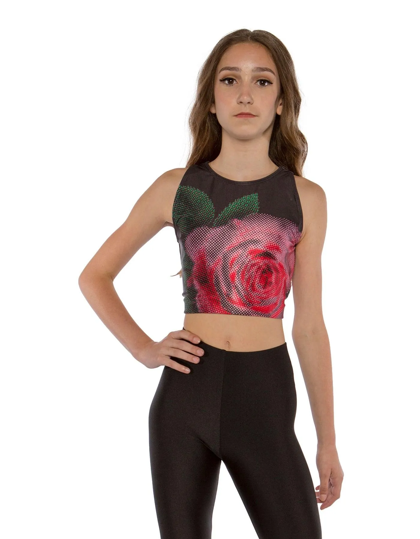 Pixelated Sleeveless Crop Top