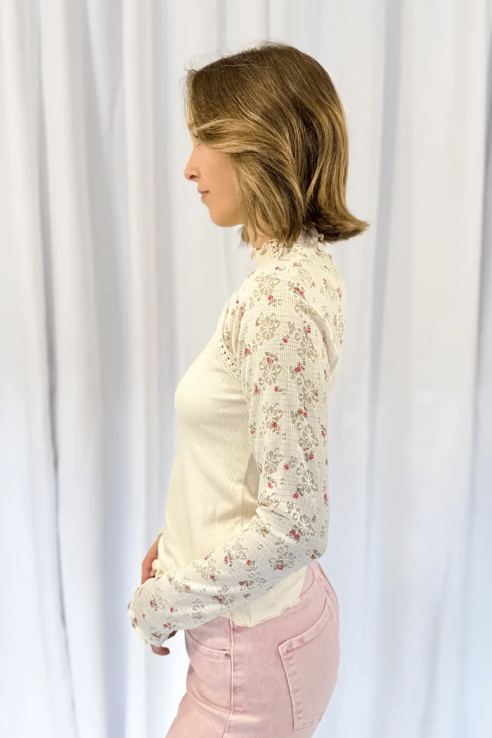 Printed Floral Long Sleeve Top