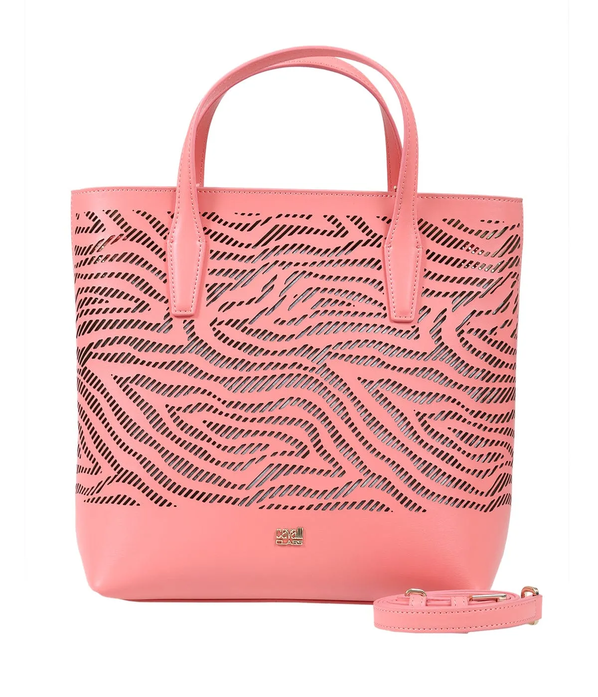 Roberto Cavalli Class GWLPEF 045 Ester 002 Peach Small Tote Bag