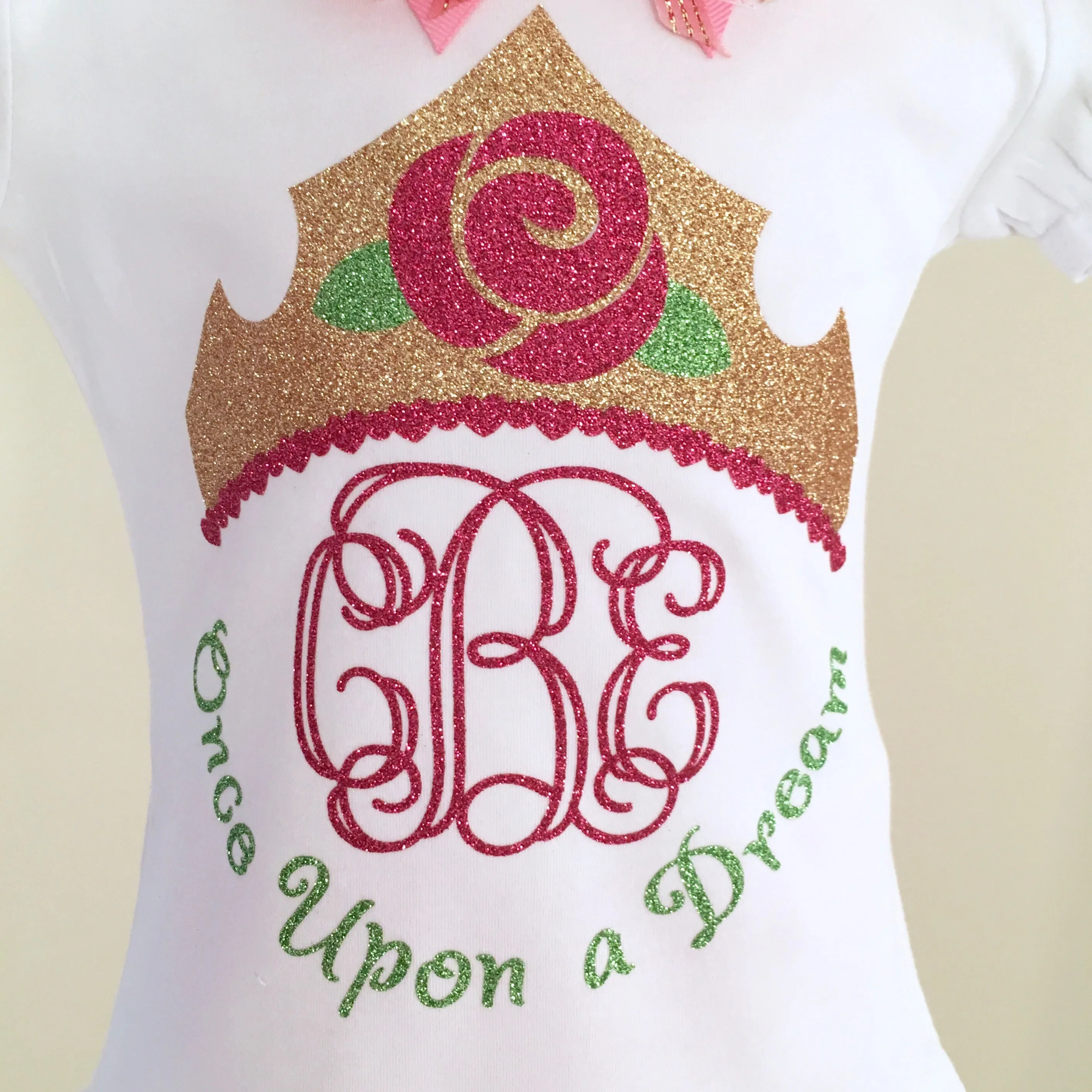 Sleepy Princess Glitter Crown Frame Single Ruffle Pant Set