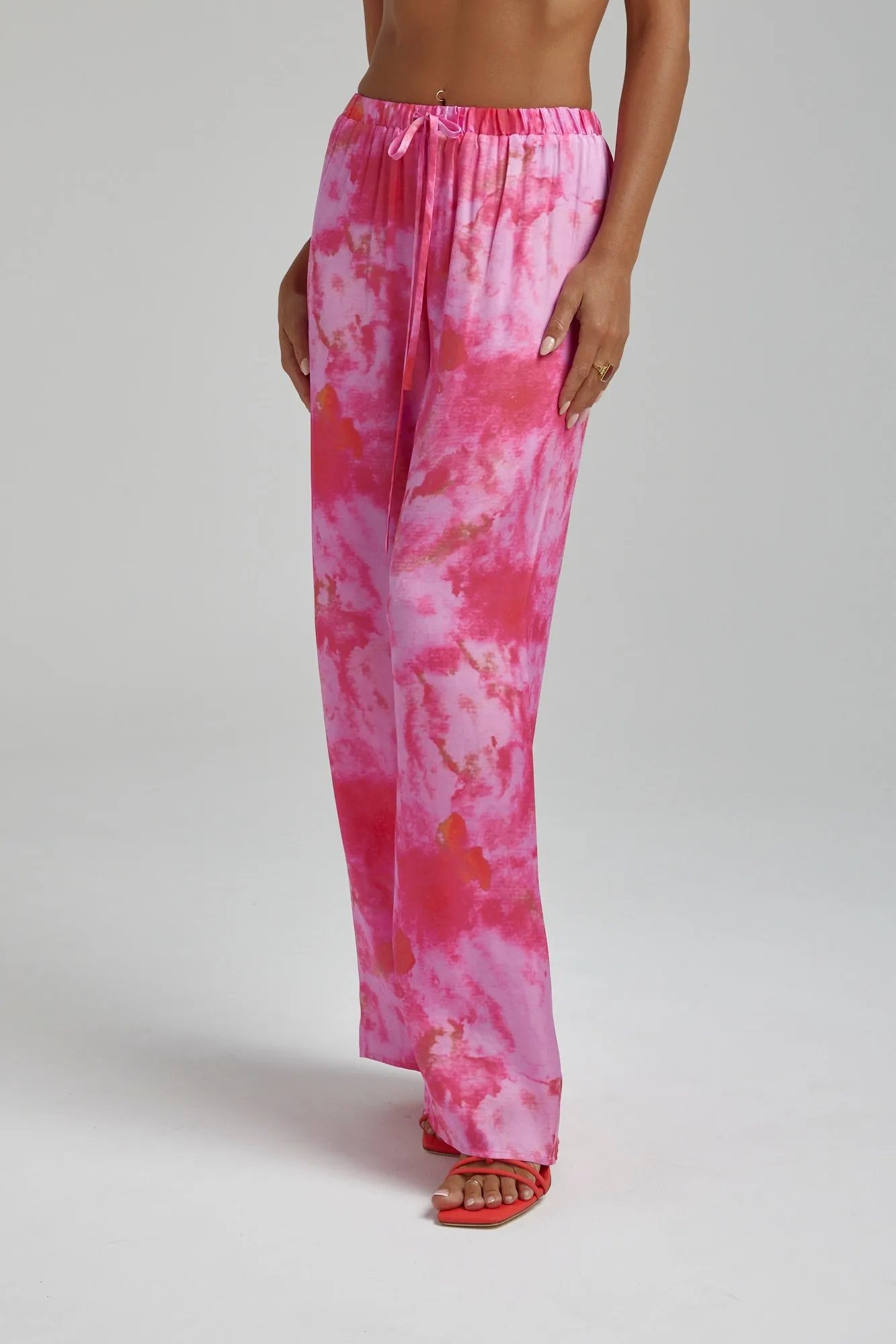 SUMMI SUMMI Womens Relaxed Drawstring Pants - Hibiscus
