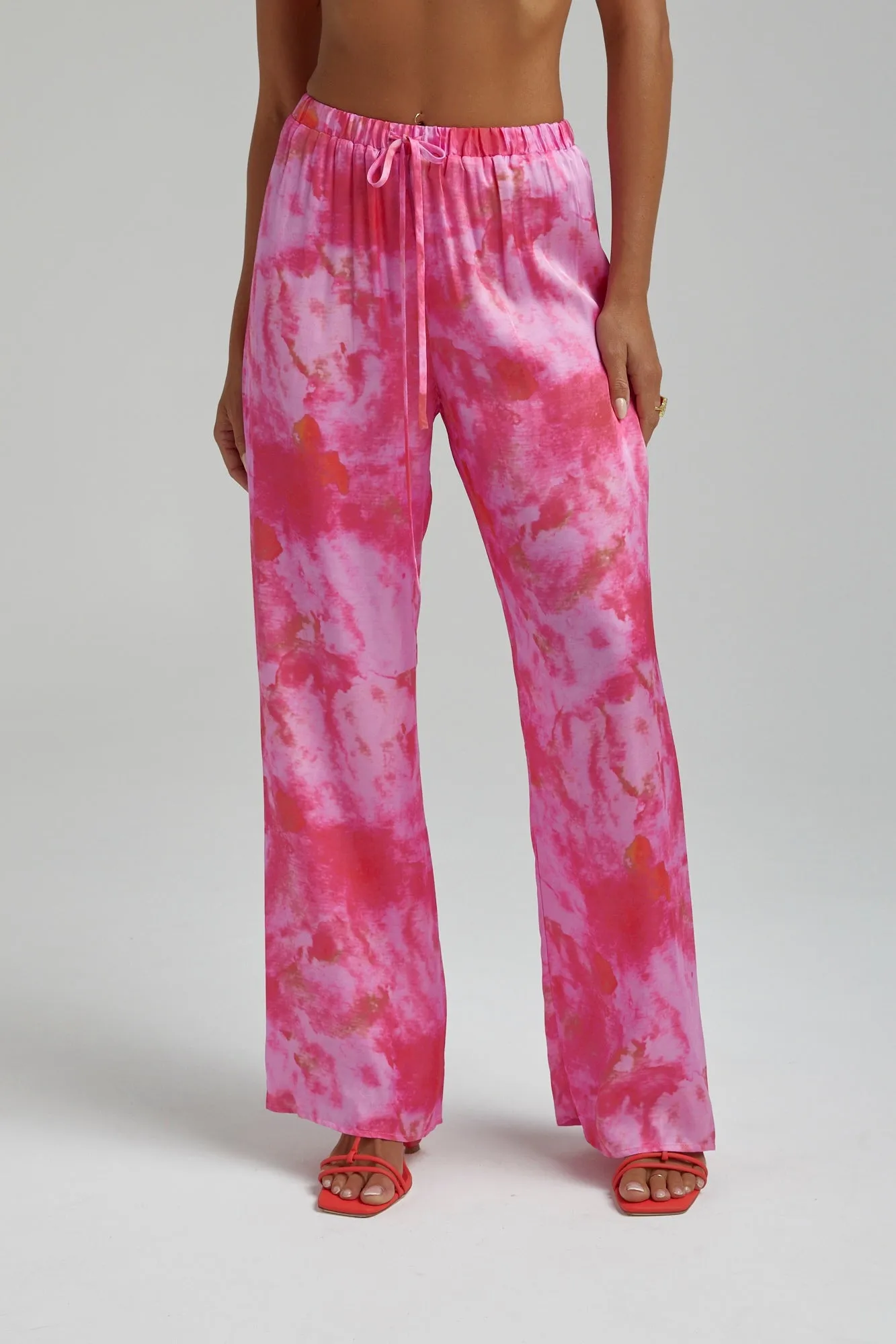 SUMMI SUMMI Womens Relaxed Drawstring Pants - Hibiscus