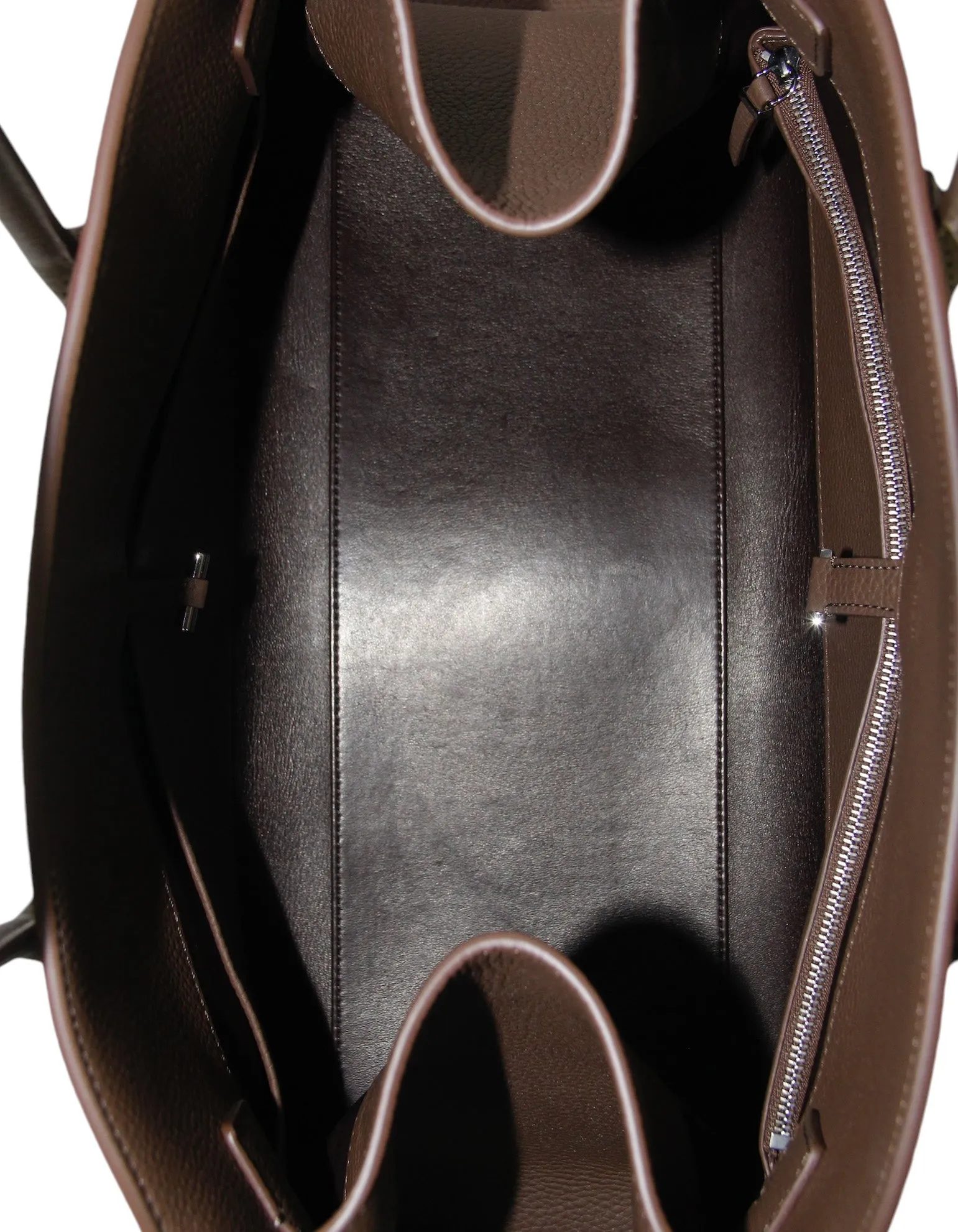 The Row Dark Olive Grained Leather E/W Soft Margaux 15 Bag