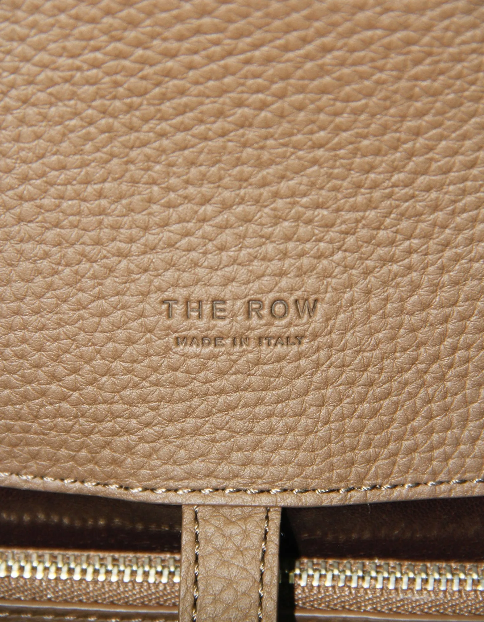 The Row Dark Olive Grained Leather E/W Soft Margaux 15 Bag