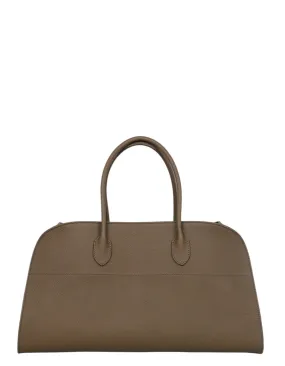 The Row Dark Olive Grained Leather E/W Soft Margaux 15 Bag