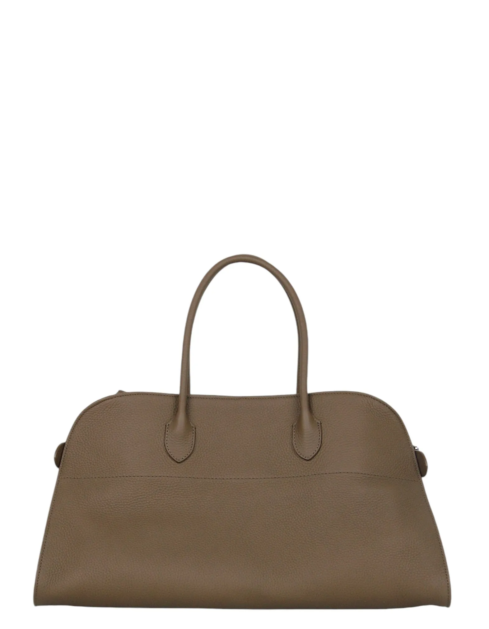 The Row Dark Olive Grained Leather E/W Soft Margaux 15 Bag
