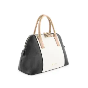 True Blue Colour Block Satchel - Black/Bone