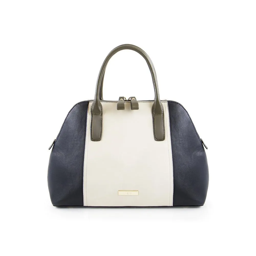 True Blue Colour Block Satchel - Navy/Olive