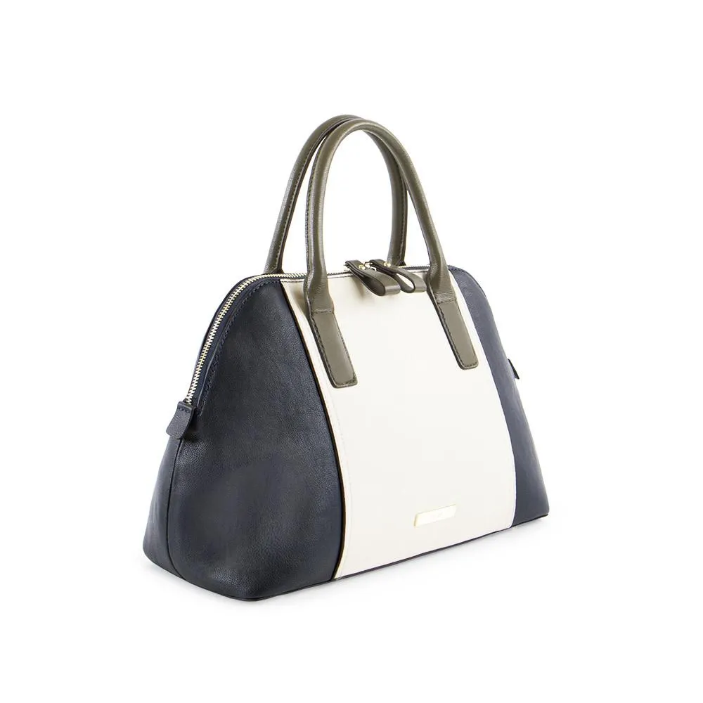 True Blue Colour Block Satchel - Navy/Olive