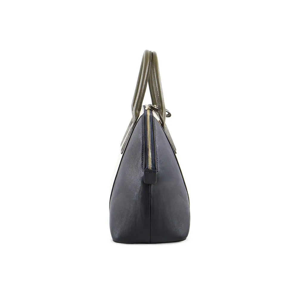 True Blue Colour Block Satchel - Navy/Olive
