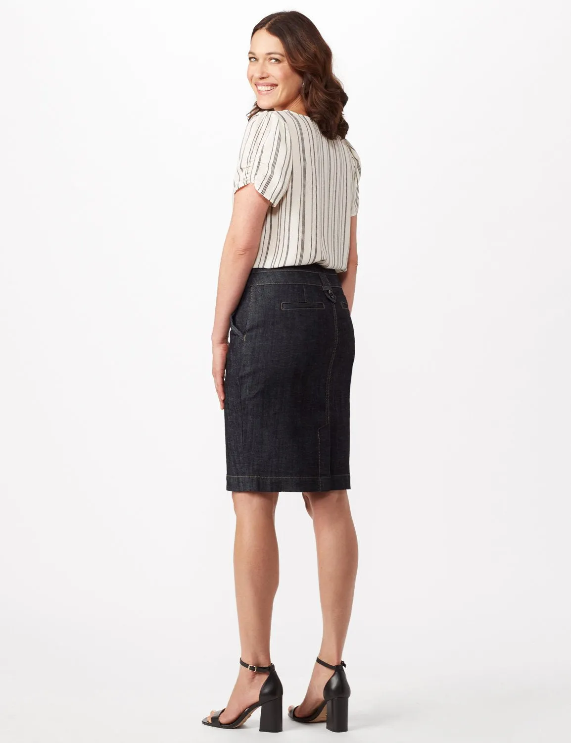 Two Buttoned-Waist Skirt