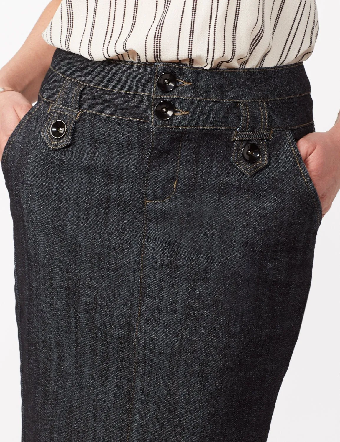 Two Buttoned-Waist Skirt