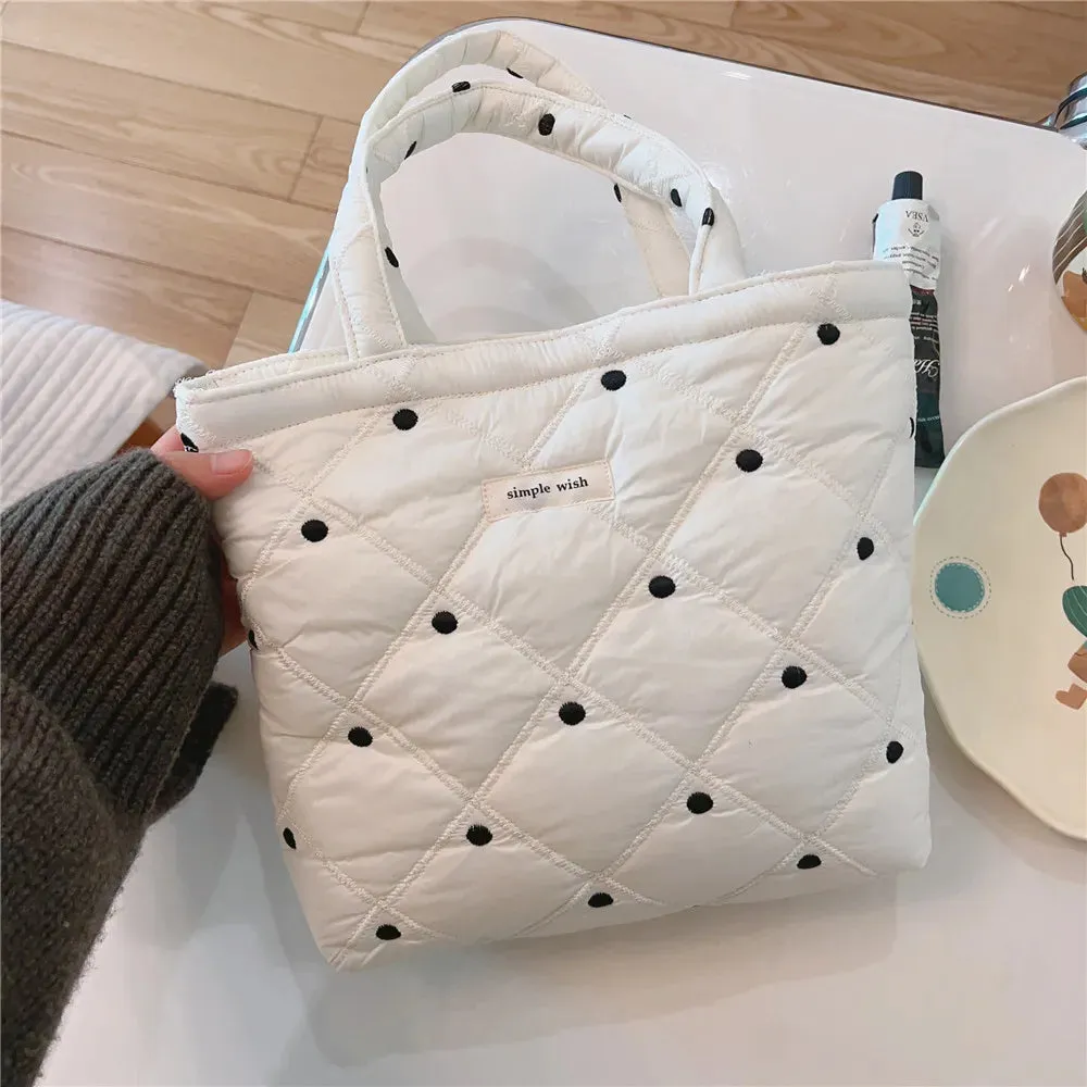 UAKISS  -  Cotton Bag Handbags for Women Shoulder Bags Female Soft Embroidery Storage Reusable Girls Small and Large Shopper Totes Bag